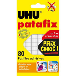Patafix - UHU - Pâte adhésive repositionnable - Blanche - Tous supports - 80 pastilles