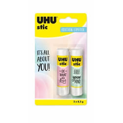 UHU LOT DE 2 STIC BLANC 82G PASTEL