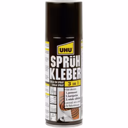 enquête UHU 48900 Contenu: 200 ml description La colle en spray UHU 3 en 1 est une colle adhésive pour les collages de surfac ...