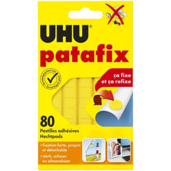 UHU Patafix Adhésif Réutilisable - 80 Pastilles Jaunes pour Fixation sans Traces - Fournitures de Bureau
