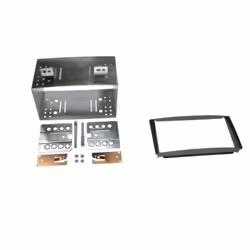 ACV 381178-18, Lunette de radio, Voiture, Noir, Acier satin, Monochromatique, Métal, Plastique