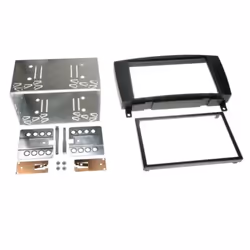 ACV Facia plate 2-DIN, Cadre, Mercedes CLK:2004, 2005, 2006, 2007, 2008, 2009, 2010, Noir, Métal, Métal, cadre entier