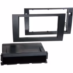 Adaptateur de façade 2-DIN pour avec vide poche Audi A4 / Seat Exeo noir