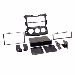 Adaptateur de façade 2-DIN pour avec vide poche pour Nissan 370Z 2009 -> noir