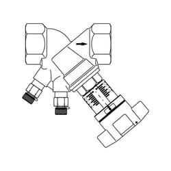 Oventrop - Robinet d'équilibrage Hydrocontrol vtr - pn 25 dn 10 - Filetage femelle des deux côtés avec 2 prises de pression - 1060203