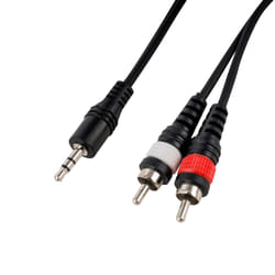 CASCHA HH 2097 câble audio 1 m 3,5mm 2 x RCA Noir