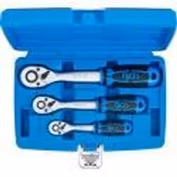 Jeu de cliquets BGS TECHNIC - denture fine - 6,3mm (1/4") / 10mm (3/8") / 12,5mm (1/2") - 3 pcs - 621