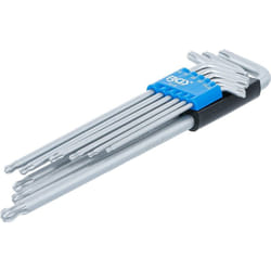 Bgs Technic - jeu de clés coudées extra long profil t (pour torx) avec tête sphérique T10 - T50 9 pièces bgs 819