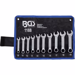 Jeu de clés mixtes BGS TECHNIC - 10 à 19 mm - extra courtes - 10 pcs - 1188