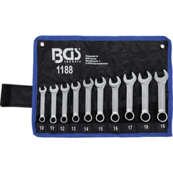 Jeu de clés mixtes BGS TECHNIC - 10 à 19 mm - extra courtes - 10 pcs - 1188
