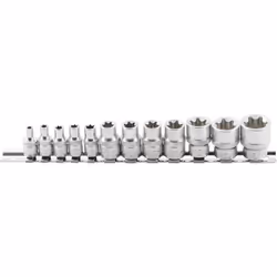 Jeu de douilles profil E BGS TECHNIC - 6,3-10 mm - E20 - 12 pcs - 2038