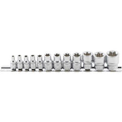 Jeu de douilles profil E BGS TECHNIC - 6,3-10 mm - E20 - 12 pcs - 2038