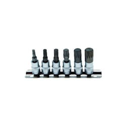 Jeu de douilles à embouts BGS TECHNIC pour XZN - 6,3mm (1/4") - denture multiple M4/M12 - 6 pcs - 2162