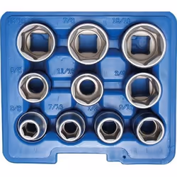 Jeu de Douilles six pans 125 mm (1/2) en pouces 10 pièces