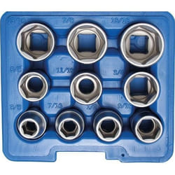 Jeu de Douilles six pans 125 mm (1/2) en pouces 10 pièces