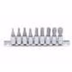 Jeu de douilles à embouts 63 mm (1/4) six pans intérieurs en pouce 9 pièces