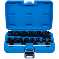 Jeu de douilles spiralées BGS TECHNIC - extracteur de vis cassées - 12,5mm (1/2") - 8/27mm - 16 pcs - 5269