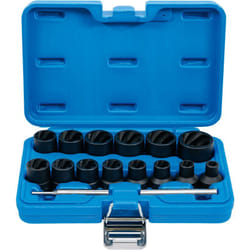 Jeu de douilles spiralées BGS TECHNIC - extracteur de vis cassées - 12,5mm (1/2") - 8/27mm - 16 pcs - 5269