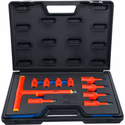 Jeu de douilles VDE BGS TECHNIC - empreinte carré femelle 10 et 12 mm- six pans femelle 4-10 mm - 10 pcs - 7132