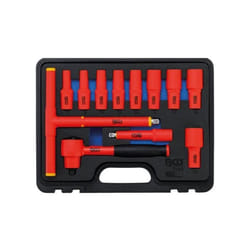Jeu de douilles VDE BGS TECHNIC - empreinte 10mm (3/8) - clés six pans 7/22 mm - 12 pcs - 7133