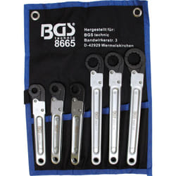 Bgs Technic - Jeu de clés à tuyauter à cliquet, 6 pièces