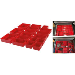 Bgs Technic - Compartiments de rangement en matière plastique pour servante d'atelier 17 pièces
