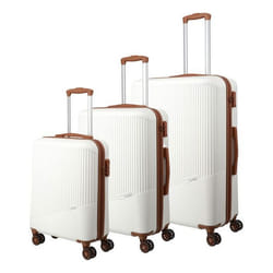 travelite Valise blanc brun clair pour femme et homme Bali 4W Trolley L / M / S White / Cognac 268221