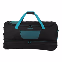 travelite Sac de voyage noir pétrole pour femme et homme - Basics Wheeled Duffle Expandable L Black / Petrol 307621