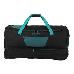travelite Sac de voyage noir pétrole pour femme et homme - Basics Wheeled Duffle Expandable L Black / Petrol 307621