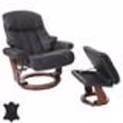 Fauteuil relax Calgary XXL - MCA - Cuir - Noir - Charge 180kg