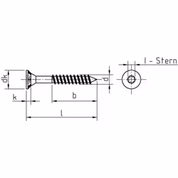 Dresselhaus 1137/021/4,0/40/ /03, Vis, Acier galvanisé, Plastique, Bois, Filetage partiel, Tête ronde, Torx