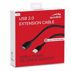 SPEEDLINK SL-170209-BK câble USB 3 m USB 2.0 USB A Noir