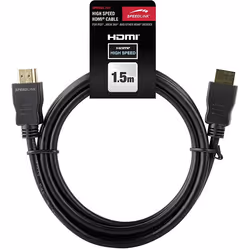 SPEEDLINK 1.5m, HDMI M/M, 1,5 m, HDMI Type A (Standard), HDMI Type A (Standard), 10,2 Gbit/s, Noir