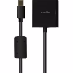 SPEEDLINK SL-170011-BK, VGA (D-Sub), Mini DisplayPort, Mâle, Femelle, Or, Noir