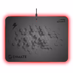 SPEEDLINK ENMATE RGB, Gris, Alimenté par port USB, Base antidérapante, Tapis de souris de jeu
