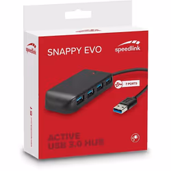 SPEEDLINK SL-140108-BK hub & concentrateur USB 3.2 Gen 1 (3.1 Gen 1) Type-A 5000 Mbit/s Noir