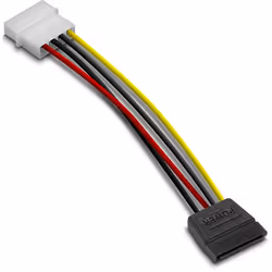 SPEEDLINK SL-170501-BK, 0,15 m, Molex (4-pin), SATA 15 broches, Femelle, Multicolore, Droit