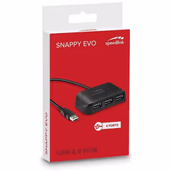SPEEDLINK SL-140004-BK hub & concentrateur USB 2.0 480 Mbit/s Noir