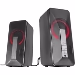 SPEEDLINK LAVEL, 2.0 canaux, Avec fil &sans fil, 10 W, 120 - 20000 Hz, 2 Ohm, Noir, Gris