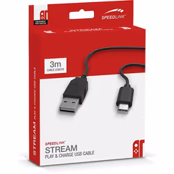 SPEEDLINK Stream câble USB 3 m USB 2.0 USB C USB A Noir