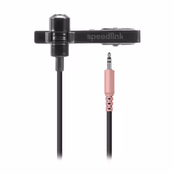 SPEEDLINK SPES, Microphone à clipser, Avec fil, 3,5 mm (1/8"), Noir, Adulte, Garçon/Fille