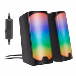 SPEEDLINK TONOS RGB, 2.0 canaux, Avec fil &sans fil, 6 W, 100 - 20000 Hz, 4 Ohm, Noir
