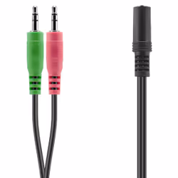 SPEEDLINK SL-170305-BK, 2 x 3.5mm, Mâle, 3,5mm, Femelle, Noir