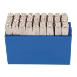 Kukko - Jeu de lettres à frapper 331 27 pièces lettres majuscules a-z h. police d'écriture 2 mm ds boîte pl.