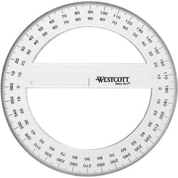 Rapporteur - WESTCOTT - 150 mm - Plastique transparent - Mesure 360° - Graduations gravées
