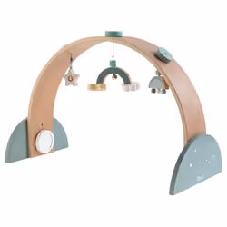 Arche de jeu pour bébé en bois HOWA - modèle Space - Couleur Bleu - Détails en bois captivants