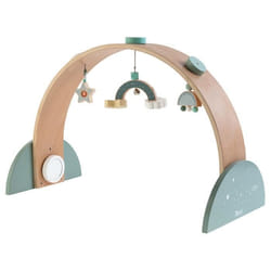 Arche de jeu pour bébé en bois HOWA - modèle Space - Couleur Bleu - Détails en bois captivants