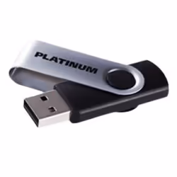 Platinum TWISTER, 2 Go, USB Type-A, 2.0, 12 Mo/s, Pivotant, Noir, Argent