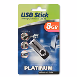 Bestmedia HighSpeed USB Stick Twister 8 GB, 8 Go, USB Type-A, 2.0, 11 Mo/s, 15 g, Argent