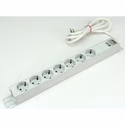 Rittal DK7240.210, 7 sortie(s) CA, Type D, 250 V, 16 A, Blanc, Aluminium